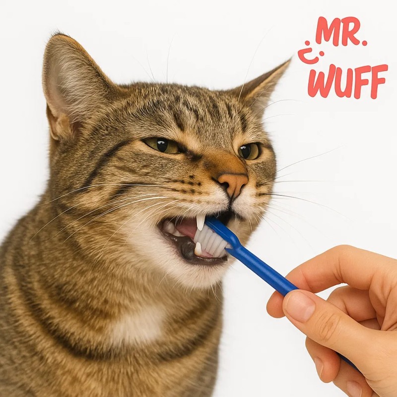 Cepillo Dientes Para Perro Gato 3 Pzas Doble Cabezal Mr