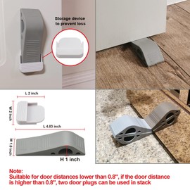 BLAZDEVE 4Pack Rubber Door Stops with Holder Hooks, Heavy Duty Rubber Door Stoppers Wedges Stopper, Door Security and Jammer Suitable for Tiles Carpet Parquet, Offices, Workshops