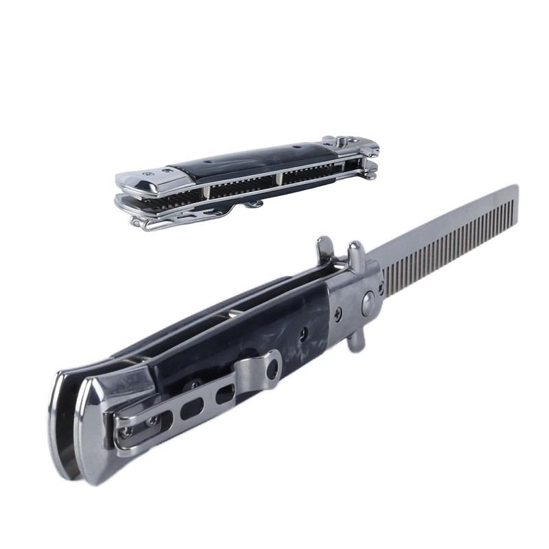Ausi Stainless Steel Spring Comb Foldable Pocket Brush Oil Hair