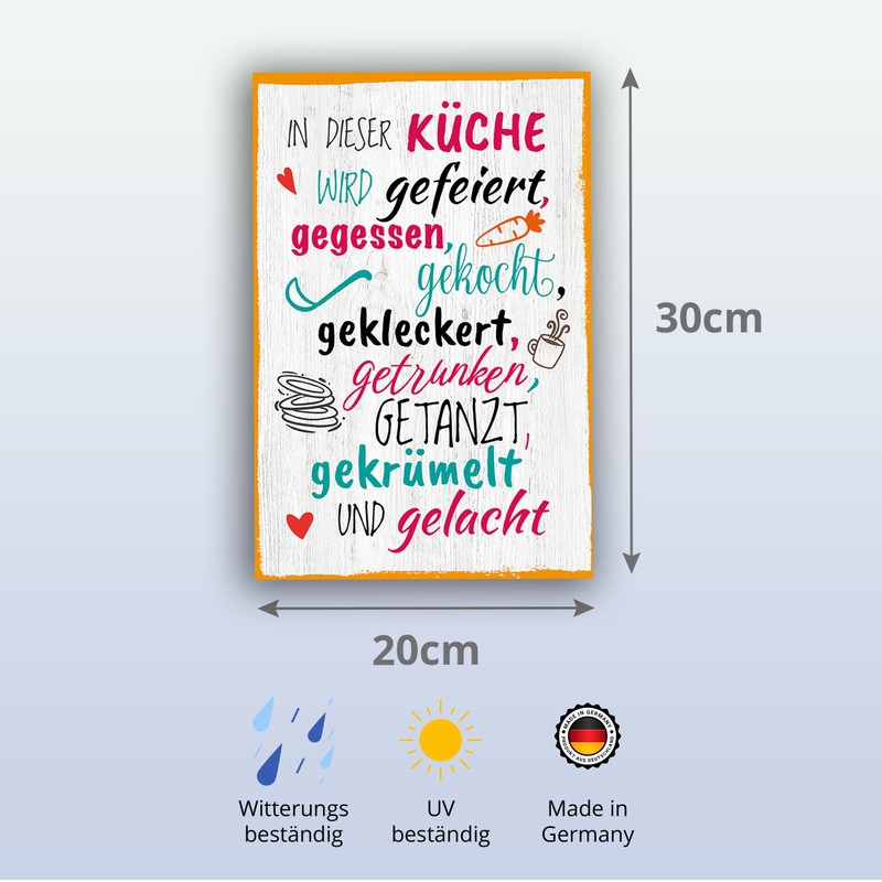 In dieser Küche wird gefeiert - Home Sign with Quote