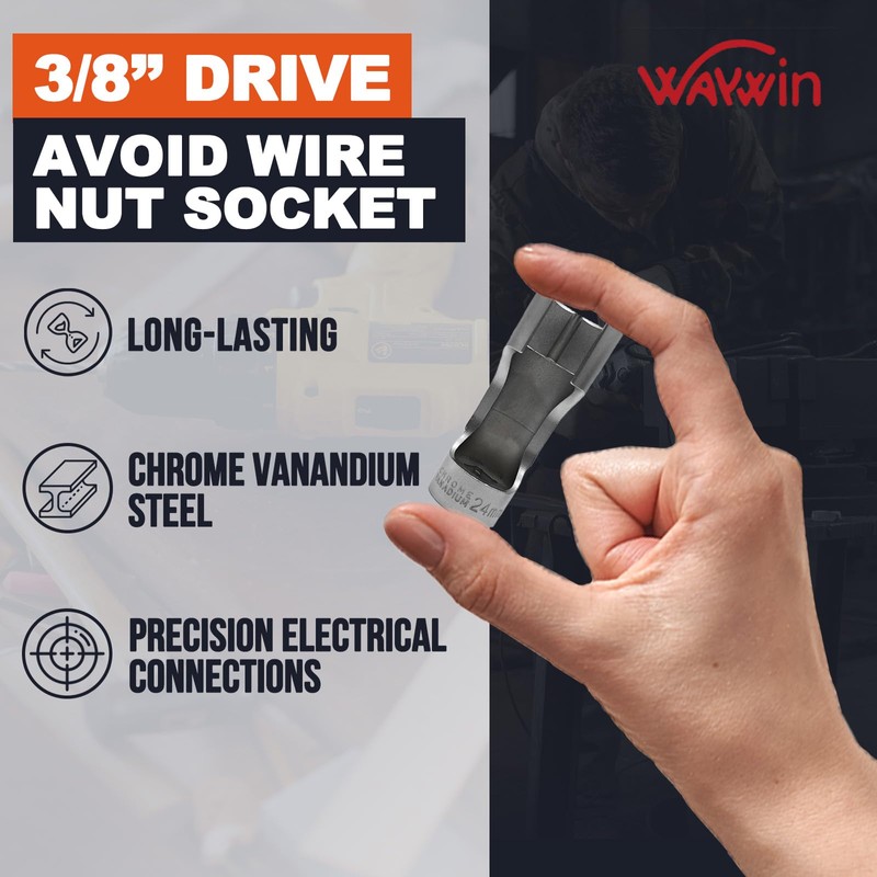3/8" Dr. Avoid wire nut socket 24mm