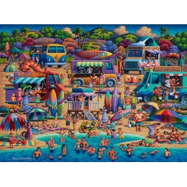 Buffalo Games - Eric Dowdle - Shrimp Trucks - 1000 Piece Jigsaw Puzzle for Adults Challenging Puzzle Perfect for Game Nights - Finished Puzzle Size is 26.75 x 19.75