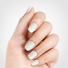 Press On Nails Square, Vneffabler Pure White Nails Press ons Glue on Nails Reusable Stick On Nails for Women and Girls Nail Kit With Nail Glue in 12 Sizes - 24 Fake Nails Kit, Pure White