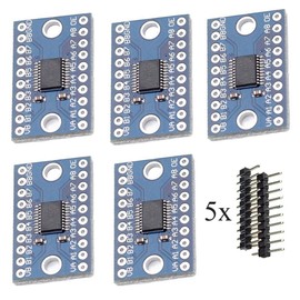 HiLetgo 5pcs TXS0108E High Speed Full Duplex 8 Way 8 Channel Level Conversion Module 8-Bit 8 CH Logic Level Bi-Directional Converter Module