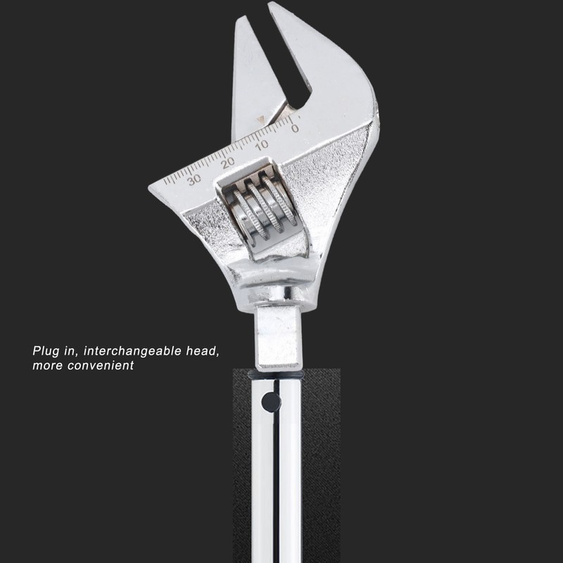 Adjustable Wrench Head Industrial Grade Torsion Ultra Large Opening CRV