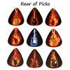 Tin of 9 Flaming Guitar Plectrums - Double sided -