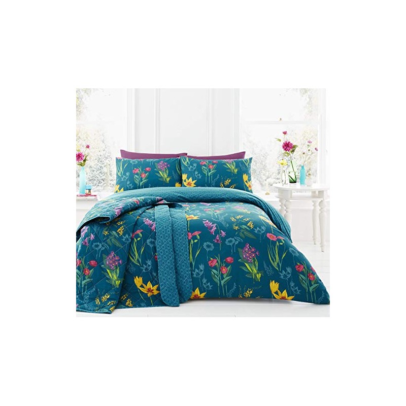 Dreams & Drapes - Ingrid Floral Print Reversible Duvet Cover