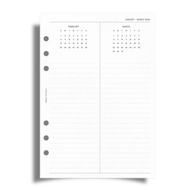 Cloth & Paper 2026 Year Overview Planner Inserts| A5 Size 5.8 x 8.3 Inches | 6 Hole Punched Planner Refills | Monthly + Quarterly Planning | Goals, Notes, Mini Calendars | Thick Heavyweight Paper