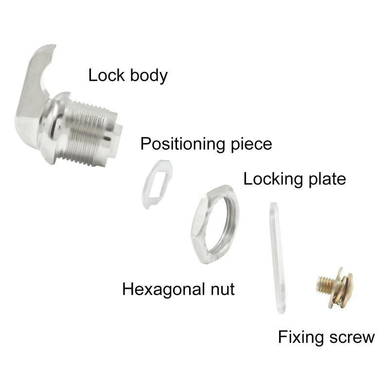5/8 Inch Thumb Operated Cam Lock, 5 Pcs, Chrome-Finish