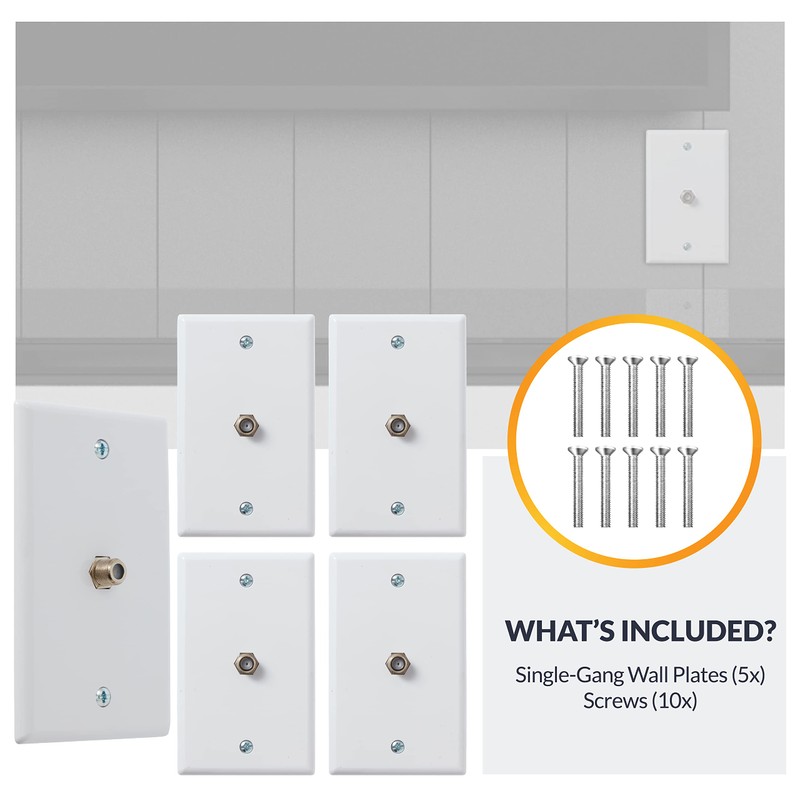 Newhouse Hardware 2.75 x 4.5 in. 1-Port TV Cable Wall