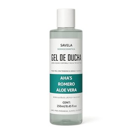 Gel de ducha para piel con tendencia grasa 250ml, AHA´s (Glicolico y Lactico), Aceite esencial de Romero y Aloe vera