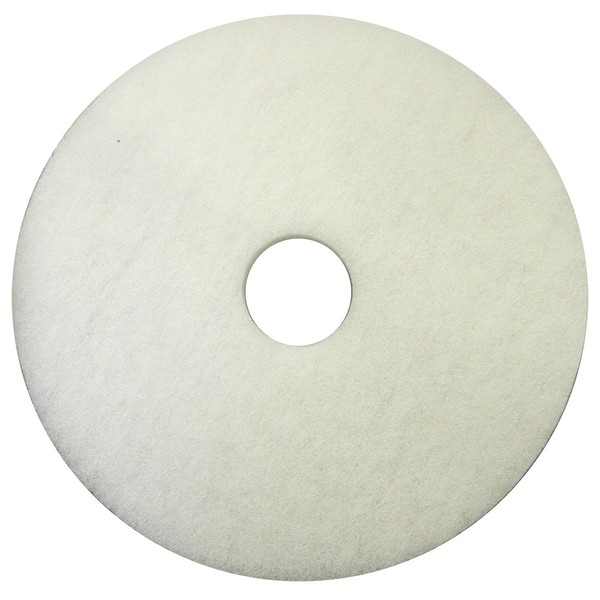 17 Inch White Non-Woven Floor Polishing Pad - 5 Pack