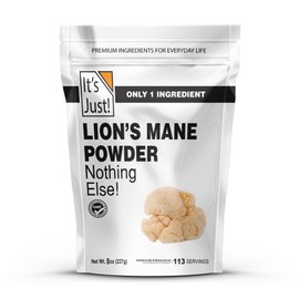 It's Just! It's Just! - Lion's Mane Mushroom Powder, Natural Raw Superfood, Brain Support, Immune Health, Boost Energy, Non-GMO, 8oz