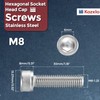 Kozelo 15pcs Socket Head Cap Screws - [M8-1.25 x 30mm]