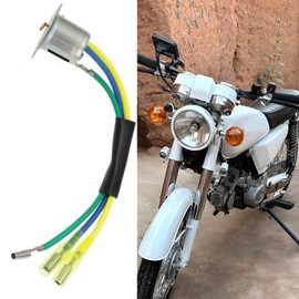 EMSea 4Pcs 3-Wire Motorcycle Headlight Bulb Holder Compatible with Jialing JH70 14cm