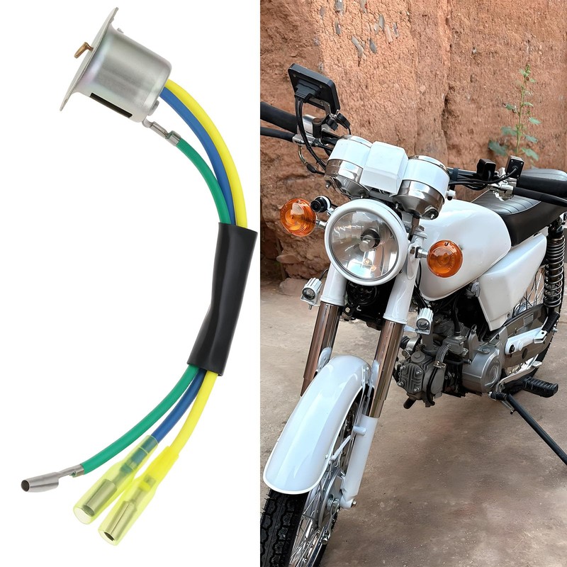 EMSea 4Pcs 3-Wire Motorcycle Headlight Bulb Holder Compatible with Jialing