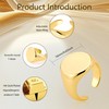 ALEXCRAFT Gold Rings For Women, 14K Gold Plated Chunky Thick