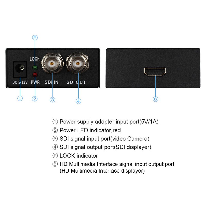 SDI Converter Support SD/HD/3G SDI Long Transmission Distance 1080P SDI