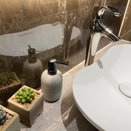 Grauer Seifenspender, Flüssigseifenspender-Set für Badezimmer, Arbeitsplatte, Lotion-Seifenspender für Küchenspüle, 2 Stück