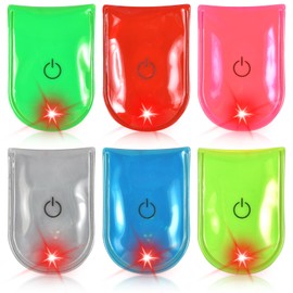 Forhome Pack of 6 LED Clip Flashing Light Reflective, 2 Modes, 4 LED Reflective Light Strip Reflector, Reflectors, Children's Safety Light for School Bag, Backpack, Hiking, Running, Jogging