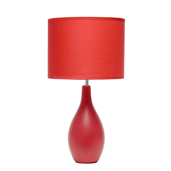 HomeStock Coastal Charm Ceramic Hourglass Table Lamp, Red