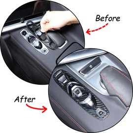 TOYCIDFG Car Center Console Gear Shift Button Panel Cover Trim for C8 Corvette Stingray 2020-2024, Button Frame Decoration Interior Accessories (Carbon Fiber Pattern)