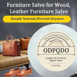 ODPQDO Furniture Salve with Brush for Leather Wood, Leather Furniture Salve/Brush Bundle Wood Polish Wax with Boar Bristle Brush, Household Leather Upholstery Cleaners for Home (2 Packs)