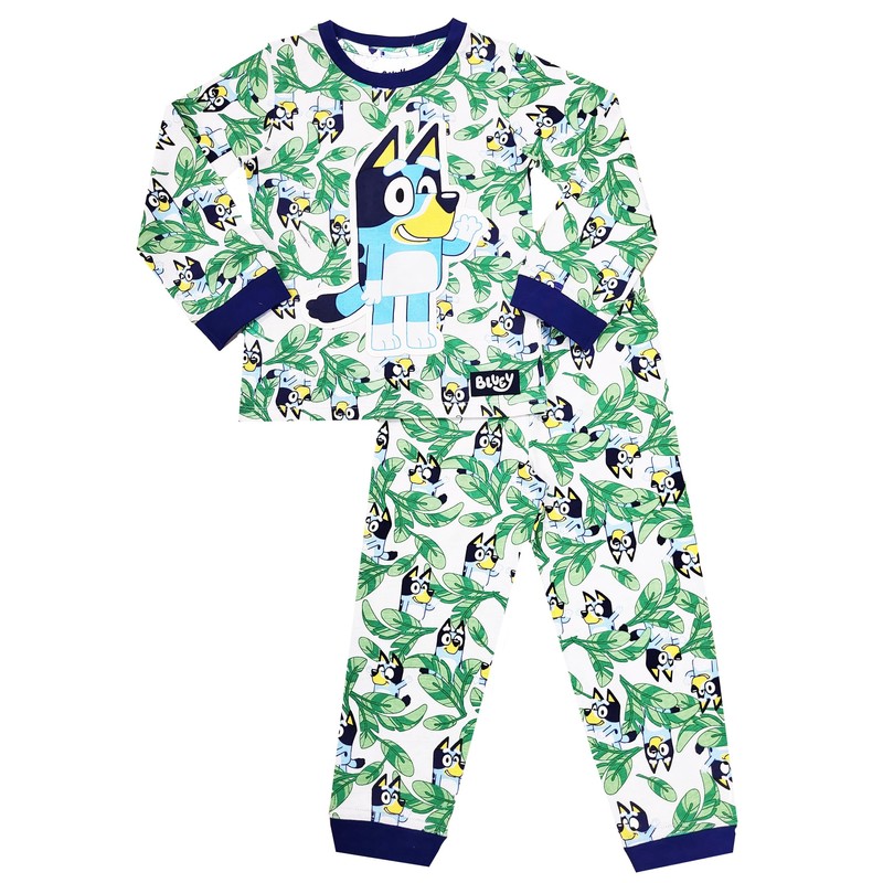Boys Bluey Pyjamas Leaf Character Nightwear (Bluey - Leaf, 2-3