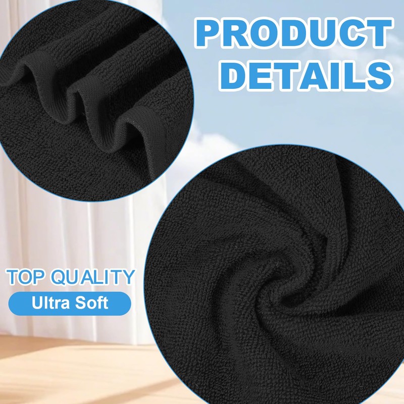 Keith LUN 6 Pack 100% Cotton Wash Cloth, 12x12Inch Highly