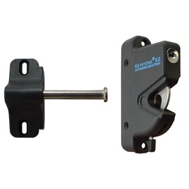 Nationwide Industries Black Nylon Polymer Keystone X2 External One Sided Gate Latch | No External Access | Keyed Alike | KLX2-P1-BK-KA