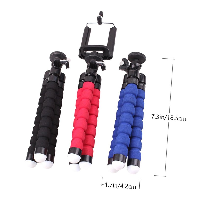 Vaguelly 3pcs Flexible Sponge Octopus Tripod for Mobile Phones Lightweight