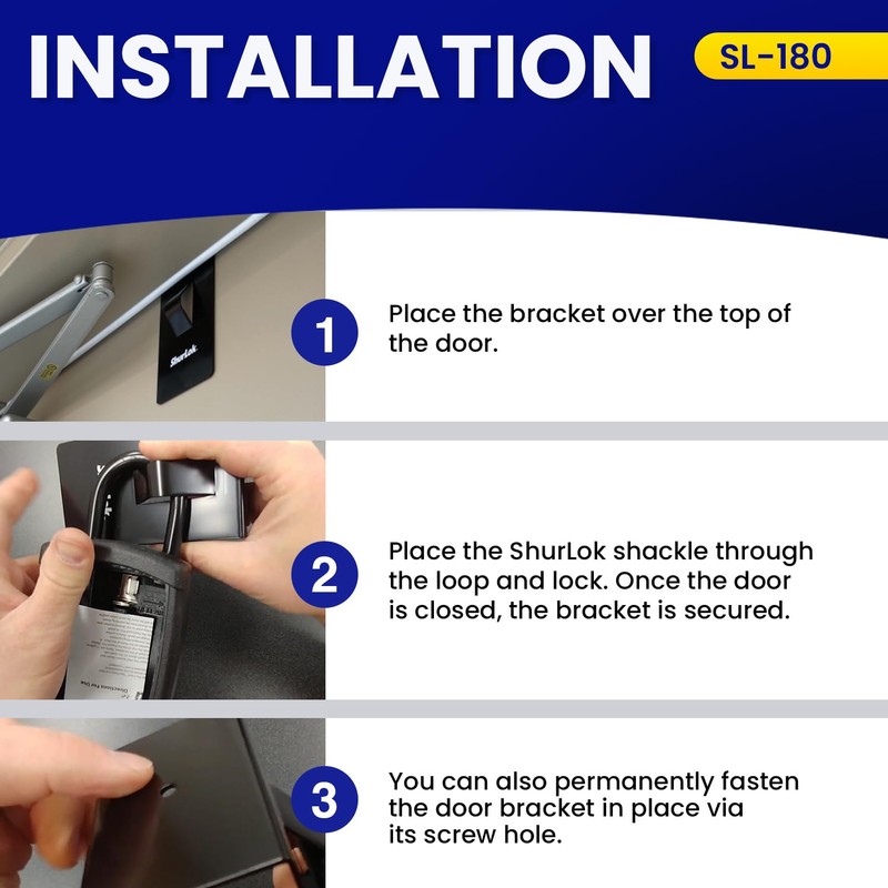 ShurLok SL-180 Lockbox Over The Door, Black Medium