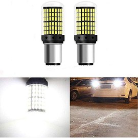 MCHUN 1157 BAY15D Car Backup Lights Xenon White Extremely Bright 2800 Lumens 3014 144 SMD LED with Projector - Replacement 1016 1034 7528 2057 2357 for Tail Reversing LED Bulb Pack of 2