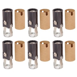 B&P Lamp® 6 Pack of 2 Inch Keyless Candelabra Sockets with Insulators, Tapped 1/8 IP