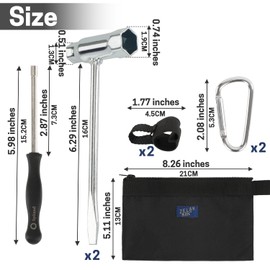 ZELARMAN Chainsaw Wrench, 6 Pack Chainsaw Tool - 1/2x3/4 T -Wrenchs, 21-Teeth Splined Screwdriver, Metal Clips, for Stihl Makita Husqvarna Chainsaws