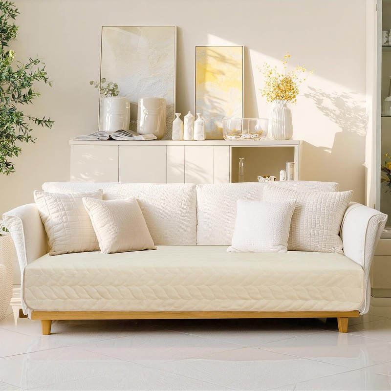 JIUZHEN Couch Cover for Dogs Washable Non-Slip Chenille Sofa Protector