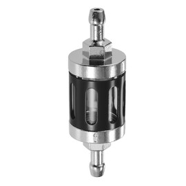 A ABSOPRO Universal Gas In-Line Fuel Filter Petrol Filter Black Silver