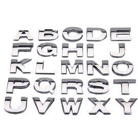 RUNGAO 26 Pieces DIY 3D Chrome Car Emblem Stickers Alphabet Letters Number Symbol Badge Stickers