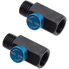 POFET 2pcs 1/4 NPT Inline Regulator Solid Steel Compressed Air Pressure Valve Tool