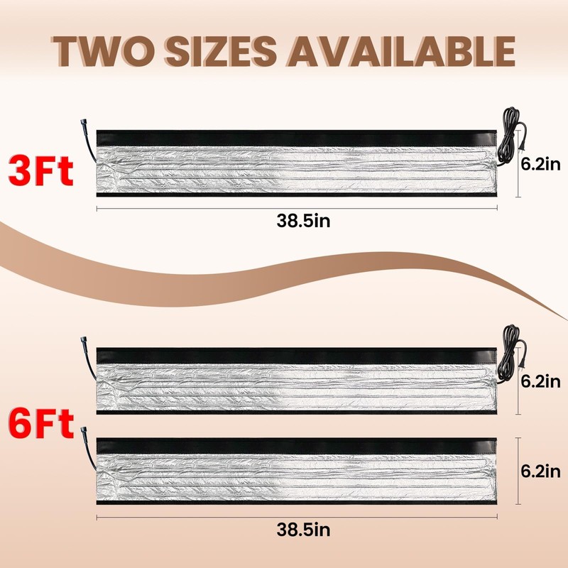 3 Ft YeloDeer 110V~120V Stickable Waterproof Pipe Heat Tape Blanket