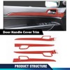 PIT66 Inner Door Handle Trim Cover Strip Red Gloss Carbon