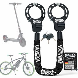 90 cm Hardened Steel Handcuff Lock - Anti-Theft Device for Motorcycle, E-Scooter, Bicycle & Scooter - Lock for Pushchair - Robust & Compact - Includes 3 Keys