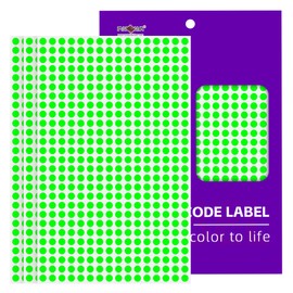 PARLAIM 1/4 Inch Roll Color Coding Labels,4200per Round Adhesive Circle Dot Stickers Dispenser Box for Office Marking,Organizing(Fluorescent Green)