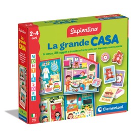 Clementoni - Sapientino Grande Case-Game 2 Years, Montessori Flashcards, Flashcards, Learning New Words, Language and Logical Thinking, Made in Italy, 16853, Multi-Colour