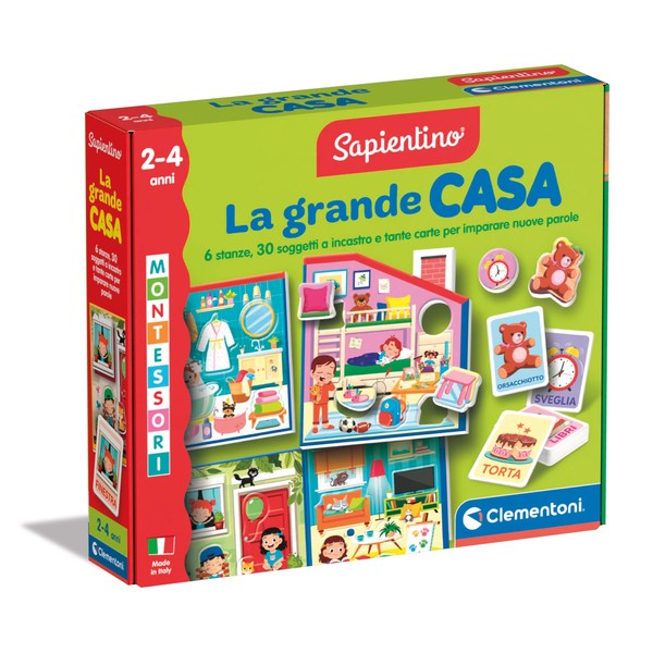 Clementoni - Sapientino Grande Case-Game 2 Years, Montessori Flashcards, Flashcards,