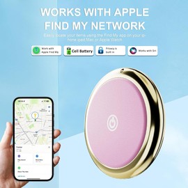 Air Tag Item Finders Tracker Work for Apple Find My (iOS Only) APP GPS Tags for Dogs,Cats,Luggage, Keys, Backpack, Satchel Etc. (Black&Pink, 2 Pack)