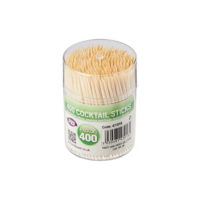 PPS 400 x Wooden Cocktail Sticks/TOOTHPICKS - 6.5cm - Home,