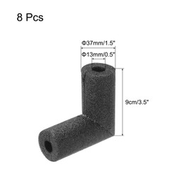 sourcing map 8pcs Elbow Pipe Insulation Foam Tube Split Pipe Lagging 13mm(0.5 Inch) ID 37mm OD 9cm Freeze Protection for Copper Pipe, Black