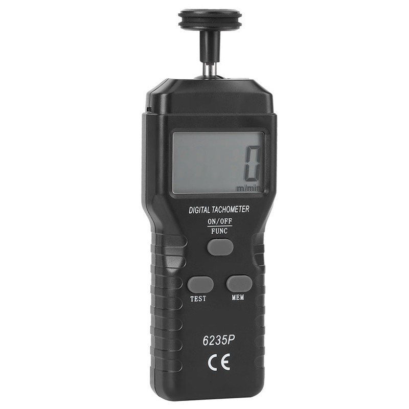 6235p Smart LCD Digital Tachometer 1.019999 rpm ContactType Tach Speed