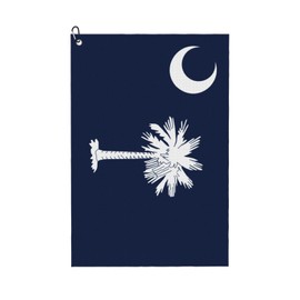 BJQ Golf Towel South Carolina State Flag Golf Towel with Carabiner Clip Microfiber Towel for Golf Bag Men and Women Golf Accessories